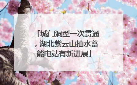 城门洞型一次贯通,湖北紫云山抽水蓄能电站有新进展
