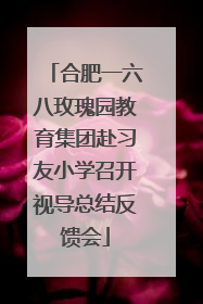 合肥一六八玫瑰园教育集团赴习友小学召开视导总结反馈会