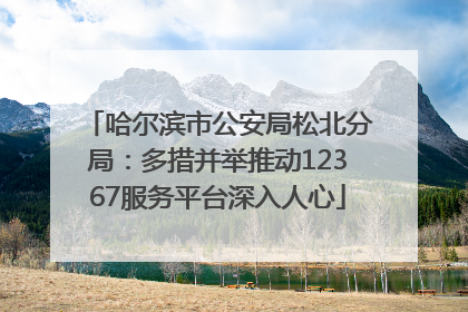 哈尔滨市公安局松北分局：多措并举推动12367服务平台深入人心