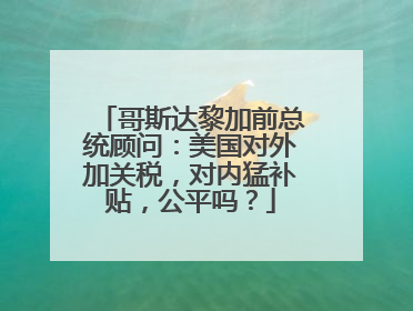 哥斯达黎加前总统顾问：美国对外加关税，对内猛补贴，公平吗？