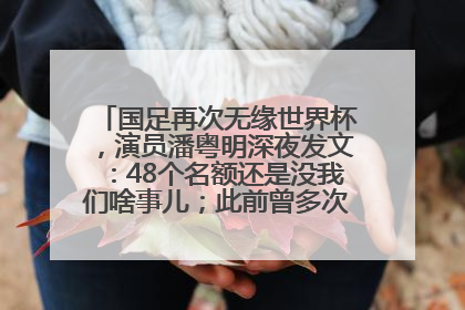 国足再次无缘世界杯，演员潘粤明深夜发文：48个名额还是没我们啥事儿；此前曾多次为国足发声