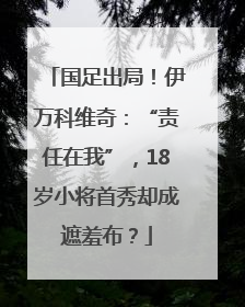 国足出局！伊万科维奇：“责任在我”，18岁小将首秀却成遮羞布？