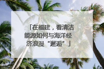 在福建，看清洁能源如何与海洋经济浪漫“邂逅”