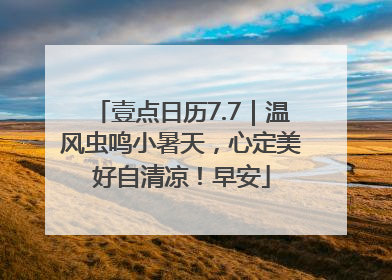 壹点日历7.7｜温风虫鸣小暑天，心定美好自清凉！早安