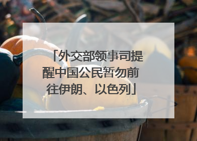 外交部领事司提醒中国公民暂勿前往伊朗、以色列