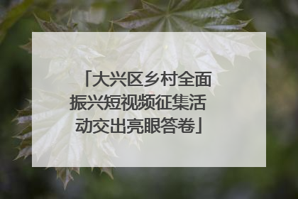 大兴区乡村全面振兴短视频征集活动交出亮眼答卷