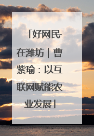 好网民·在潍坊｜曹紫瑜：以互联网赋能农业发展