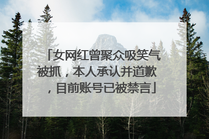 女网红曾聚众吸笑气被抓，本人承认并道歉，目前账号已被禁言