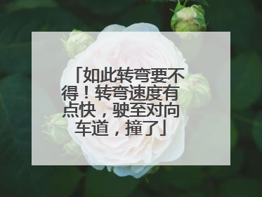 如此转弯要不得！转弯速度有点快，驶至对向车道，撞了
