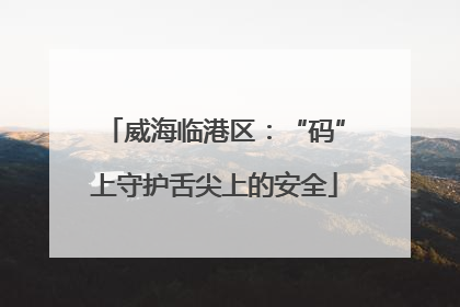 威海临港区：“码”上守护舌尖上的安全