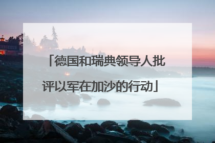德国和瑞典领导人批评以军在加沙的行动