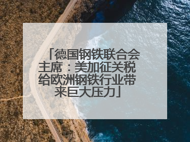 德国钢铁联合会主席：美加征关税给欧洲钢铁行业带来巨大压力