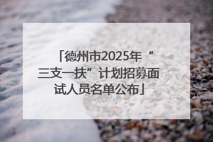 德州市2025年“三支一扶”计划招募面试人员名单公布