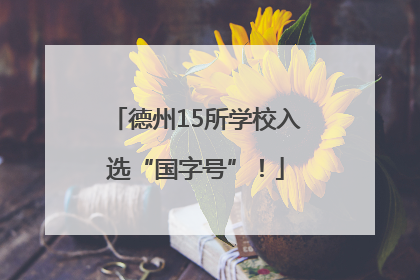 德州15所学校入选“国字号”！
