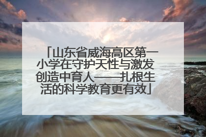 山东省威海高区第一小学在守护天性与激发创造中育人——扎根生活的科学教育更有效