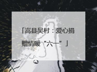 嵩县吴村：爱心捐赠情暖“六一”