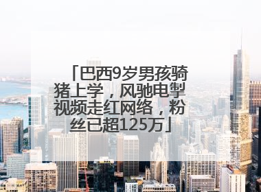 巴西9岁男孩骑猪上学，风驰电掣视频走红网络，粉丝已超125万