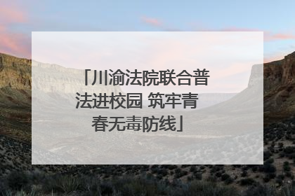 川渝法院联合普法进校园 筑牢青春无毒防线