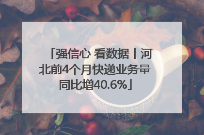 强信心 看数据丨河北前4个月快递业务量同比增40.6%