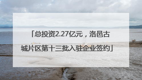 总投资2.27亿元，洛邑古城片区第十三批入驻企业签约