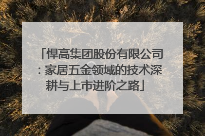 悍高集团股份有限公司：家居五金领域的技术深耕与上市进阶之路