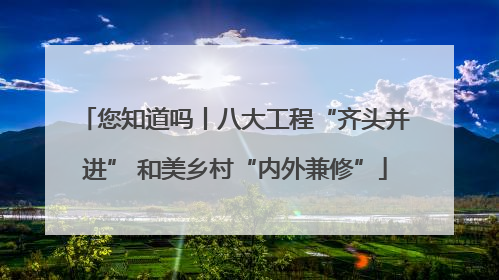 您知道吗丨八大工程“齐头并进” 和美乡村“内外兼修”