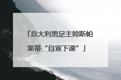 意大利男足主帅斯帕莱蒂“自宣下课”