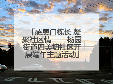 感恩门栋长 凝聚社区情——杨园街道四美塘社区开展端午主题活动