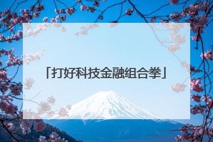 打好科技金融组合拳