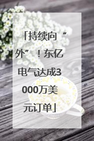 持续向“外”！东亿电气达成3000万美元订单