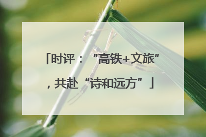 时评：“高铁+文旅”，共赴“诗和远方”
