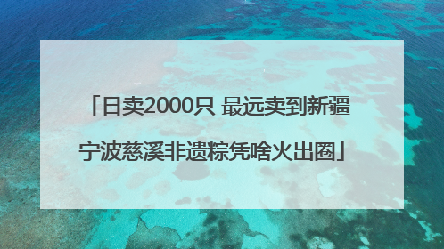 日卖2000只 最远卖到新疆 宁波慈溪非遗粽凭啥火出圈