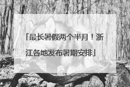 最长暑假两个半月！浙江各地发布暑期安排