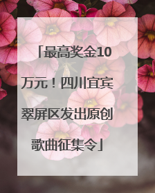 最高奖金10万元！四川宜宾翠屏区发出原创歌曲征集令