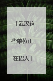 武汉这些单位正在招人