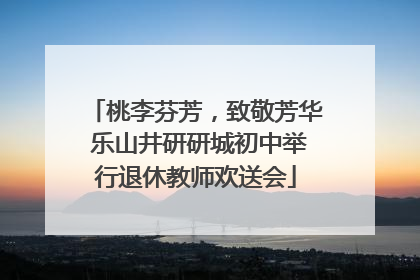 桃李芬芳，致敬芳华 乐山井研研城初中举行退休教师欢送会
