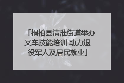 桐柏县清淮街道举办叉车技能培训 助力退役军人及居民就业