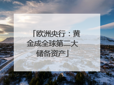 欧洲央行：黄金成全球第二大储备资产