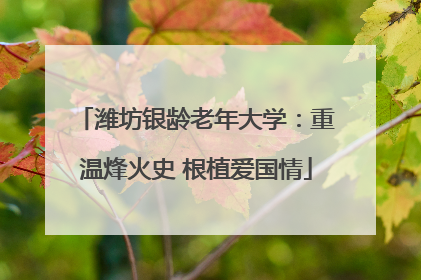 潍坊银龄老年大学：重温烽火史 根植爱国情