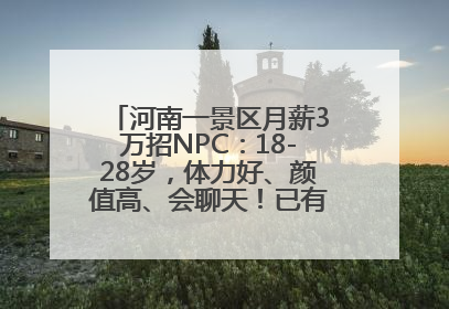 河南一景区月薪3万招NPC：18-28岁，体力好、颜值高、会聊天！已有1000多人应聘
