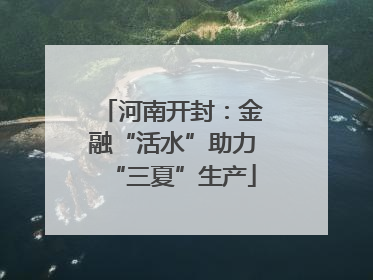 河南开封：金融“活水”助力“三夏”生产