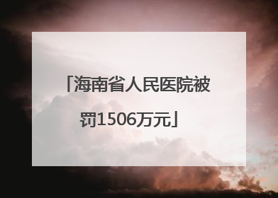 海南省人民医院被罚1506万元
