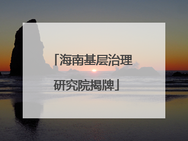 海南基层治理研究院揭牌