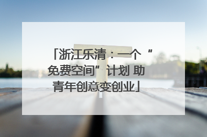 浙江乐清：一个“免费空间”计划 助青年创意变创业
