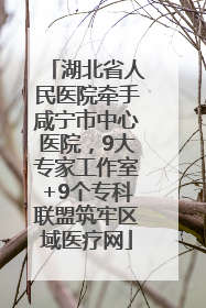 湖北省人民医院牵手咸宁市中心医院，9大专家工作室+9个专科联盟筑牢区域医疗网