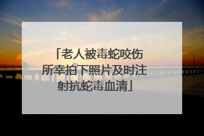老人被毒蛇咬伤 所幸拍下照片及时注射抗蛇毒血清