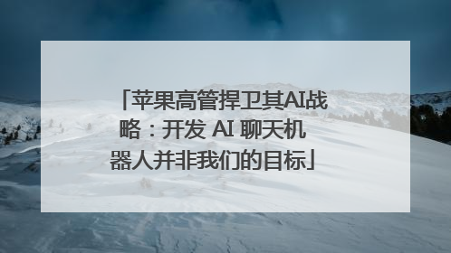 苹果高管捍卫其AI战略：开发 AI 聊天机器人并非我们的目标
