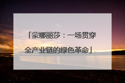 蒙娜丽莎：一场贯穿全产业链的绿色革命