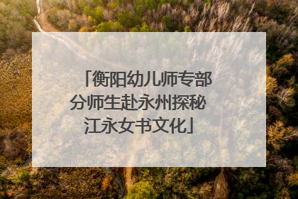 衡阳幼儿师专部分师生赴永州探秘江永女书文化