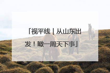 视平线｜从山东出发！瞰一周天下事
